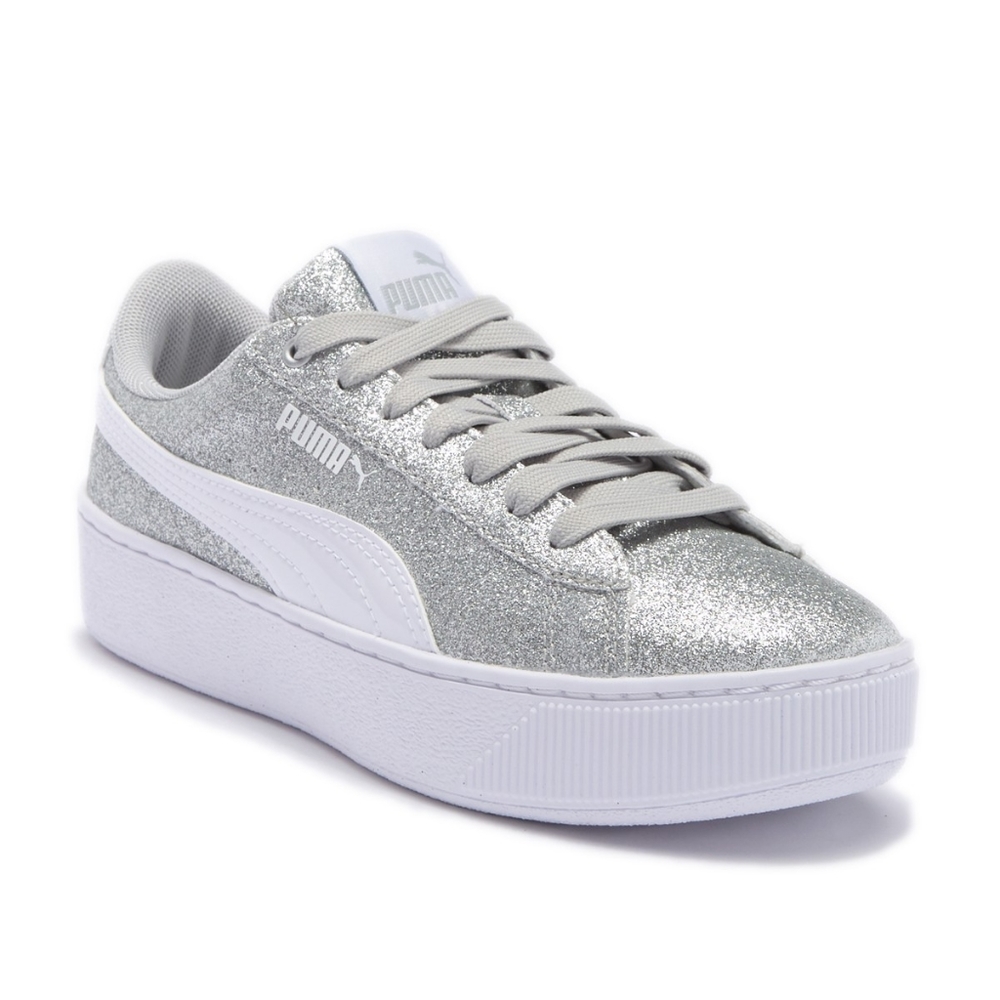 Puma Vikky Glitter Platform Sneakers SZ 2.5